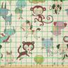 Ambesonne Chinese Fabric by The Yard, Funny Doodle Animals of Chinese Zodiac New Year Such as Goat Monkey Dog, Stretch Knit Fabric for Clothing Sewing and Arts Crafts, 5 Yards, Multicolor view 2