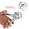 Hand Rivet Nut Setter Pliers, Rivet Setter Punch Pliers Belt Holes Eyelet Setting Tool with 100pcs Easy Press Hollow Grommets view 2