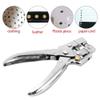 Hand Rivet Nut Setter Pliers, Rivet Setter Punch Pliers Belt Holes Eyelet Setting Tool with 100pcs Easy Press Hollow Grommets view 3