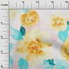 oneOone Viscose Jersey Fabric Watercolor Leaves & Peony Floral Fabric Prints By Yard 60 Inch Wide view 1