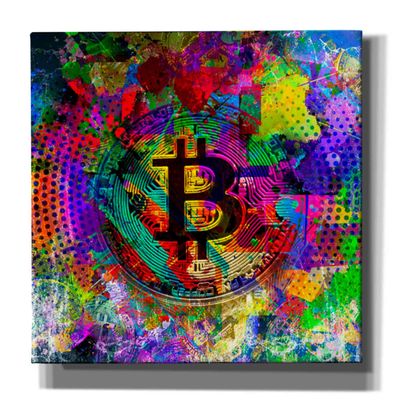 Epic Graffiti 'Bitcoin Color' Canvas Wall Art, 12"x12"