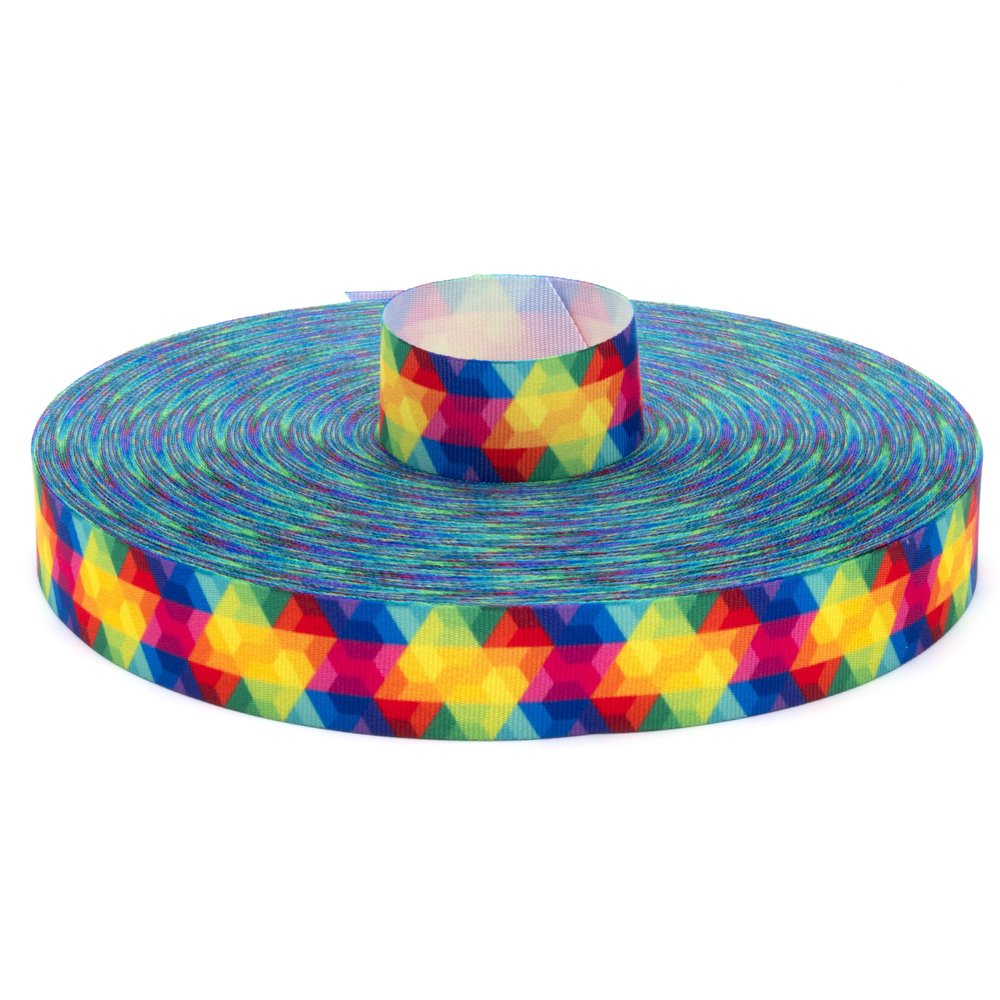 Country Brook Design - Kaleidoscope Grosgrain Ribbon (7/8 Inch, 10 Yards)