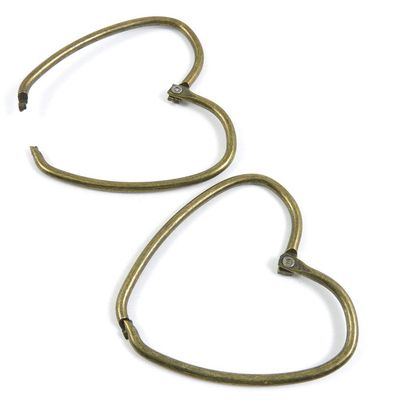 10 PCS Metal Antique Bronze Color Jewelry Making Supplies Charms Beading Crafting Wholesale 23226 Heart Clasp