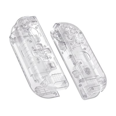 eXtremeRate Transparent Clear Joycon Handheld Controller Housing (D-Pad Version) w/Full Set Buttons, DIY Replacement Shell Case for Nintendo Switch & Switch OLED Joy-Con Console Shell NOT Included
