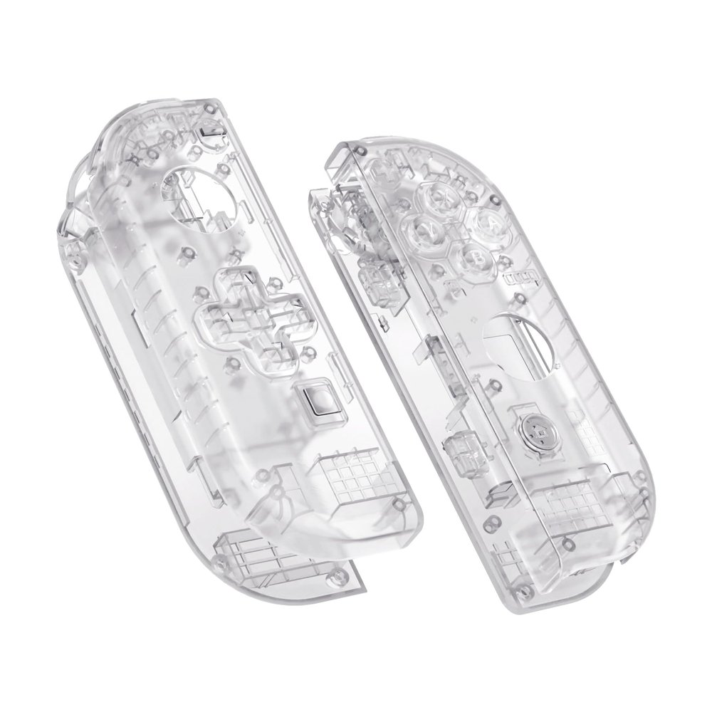 eXtremeRate Transparent Clear Joycon Handheld Controller Housing (D-Pad Version) w/Full Set Buttons, DIY Replacement Shell Case for Nintendo Switch & Switch OLED Joy-Con Console Shell NOT Included