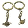 100 PCS Fashion Jewelry Making Suppliers Findings Key Ring Chains Tags Clasps Keyrings Keychains AA4421 Planet Star view 1