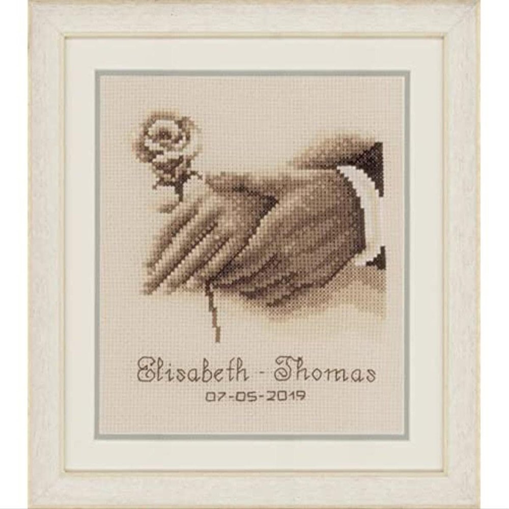 VERVACO (3PL) Cross Stitch WDDNG, Wedding Rings (14 Count)