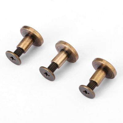 20Pcs Flat Leather Rivets Chicago Binding Screws Posts Assortment Kit for Scrapbook Photo Albums Leather Repair (8mm)