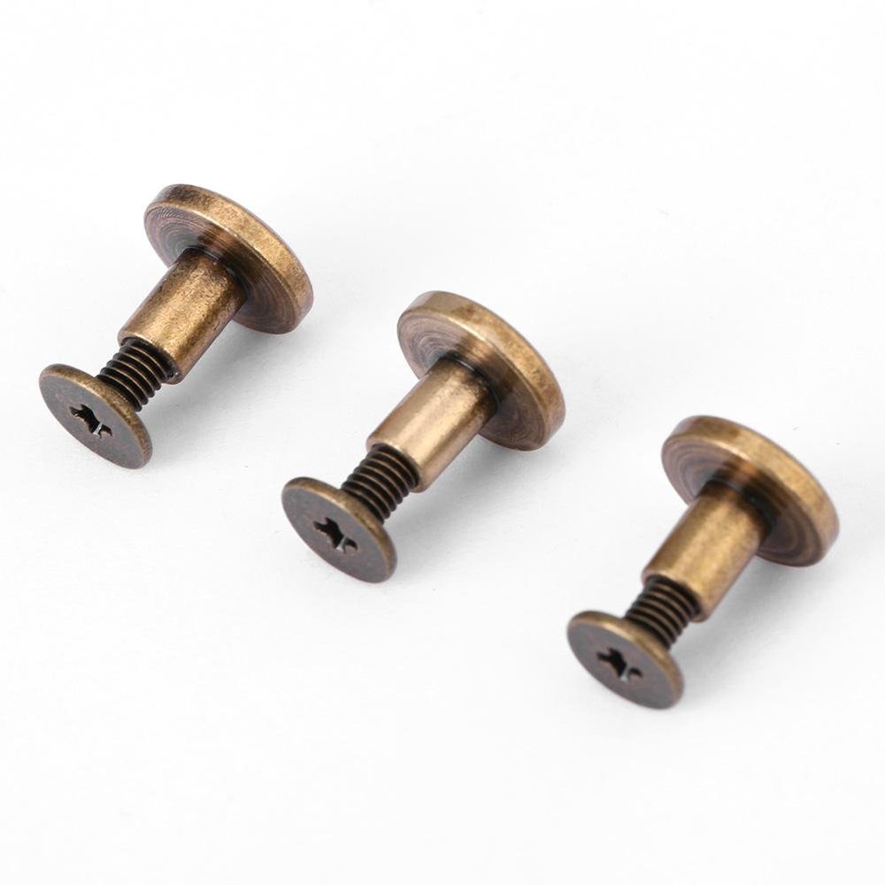 20Pcs Flat Leather Rivets Chicago Binding Screws Posts Assortment Kit for Scrapbook Photo Albums Leather Repair (8mm)