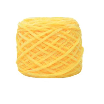 Clisil Knitting Yellow Chenille Yarn - DIY Velvet Bulky Luxury Polyester for Crochet Hat, Scarf, Sweater, Shawl - 8oz/250g