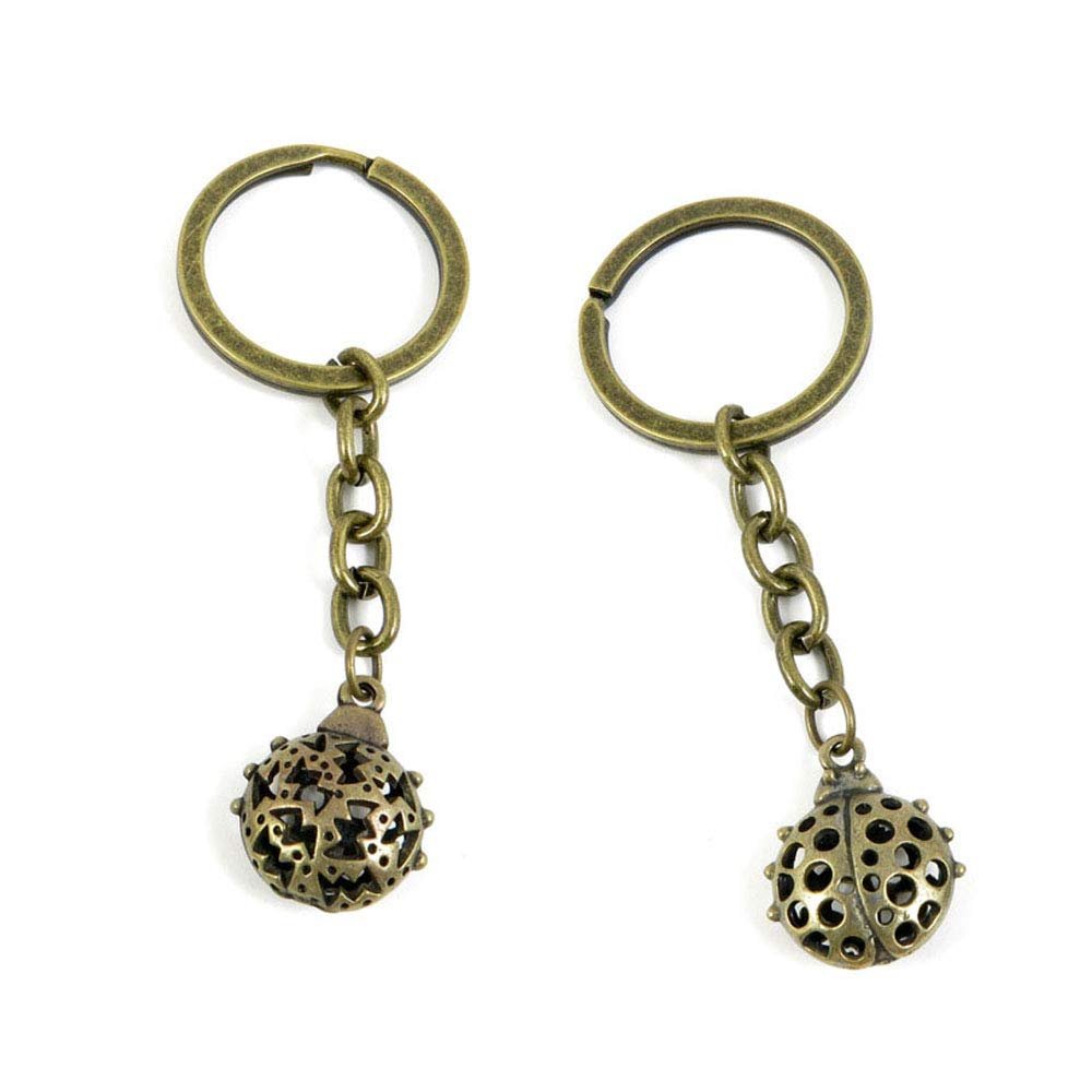 100 PCS Fashion Jewelry Making Suppliers Findings Key Ring Chains Tags Clasps Keyrings Keychains S4DY3G Ladybug Beetle Lady Bug