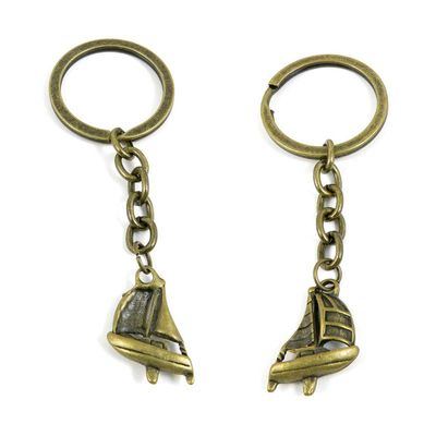 5 PCS Fashion Jewelry Making Suppliers Findings Key Ring Chains Tags Clasps Keyrings Keychains D7JW1H Sailboat Sailing Boat