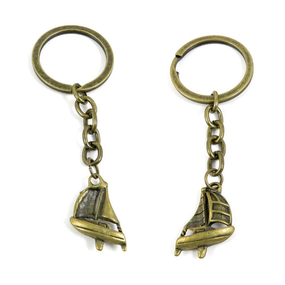 5 PCS Fashion Jewelry Making Suppliers Findings Key Ring Chains Tags Clasps Keyrings Keychains D7JW1H Sailboat Sailing Boat