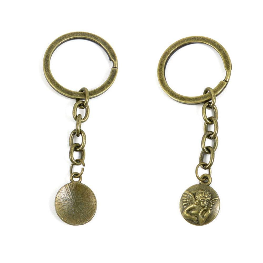 100 PCS Fashion Jewelry Making Suppliers Findings Key Ring Chains Tags Clasps Keyrings Keychains M7CQ1Z Angel Cupid