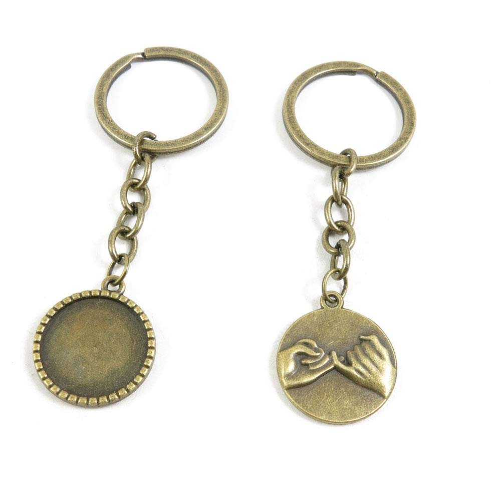 100 PCS Fashion Jewelry Making Suppliers Findings Key Ring Chains Tags Clasps Keyrings Keychains I7HX8U Pinky Promise Cabochon Frame Setting 20mm