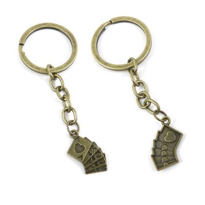 50 PCS Fashion Jewelry Making Suppliers Findings Key Ring Chains Tags Clasps Keyrings Keychains H1TE8T Poker Straight Flush
