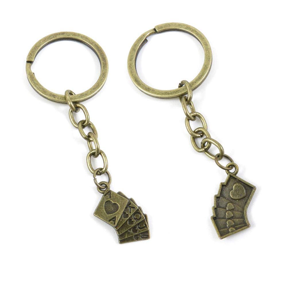 50 PCS Fashion Jewelry Making Suppliers Findings Key Ring Chains Tags Clasps Keyrings Keychains H1TE8T Poker Straight Flush