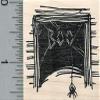 Halloween Spider Rubber Stamp, Writing Boo view 1
