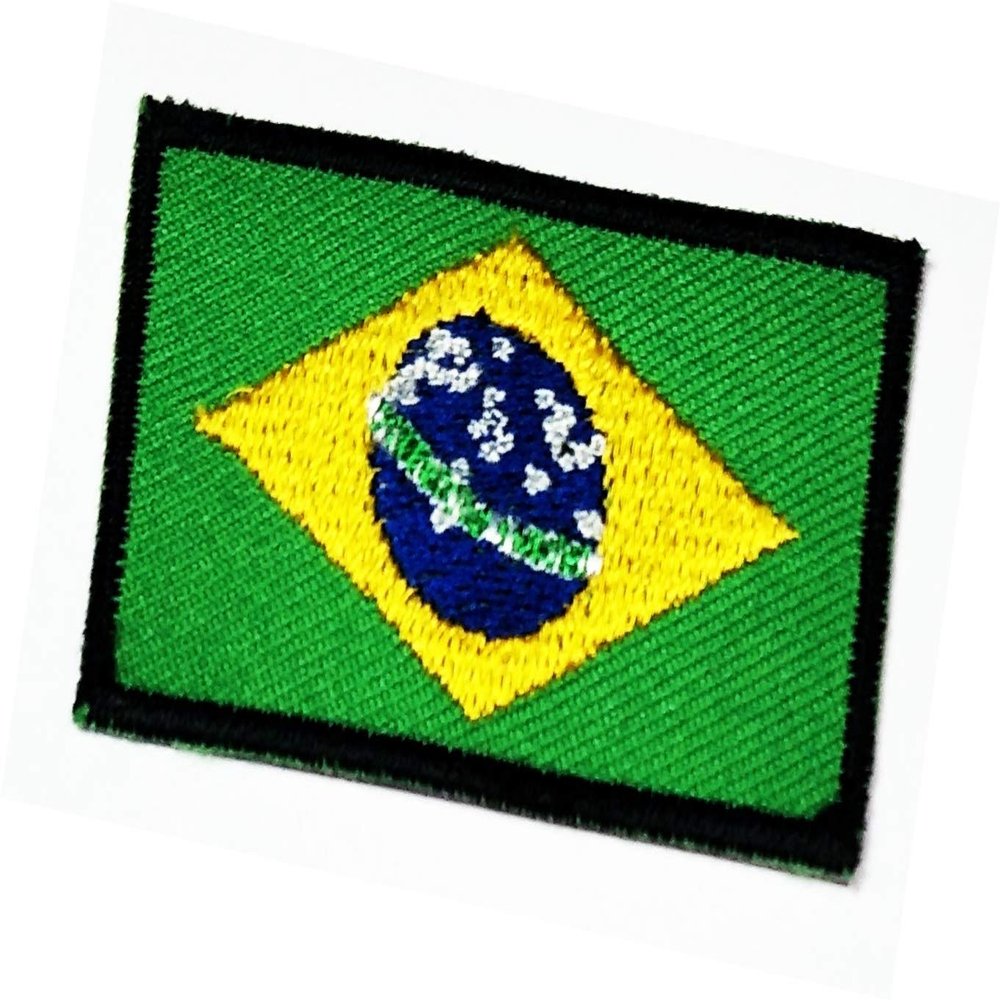 Mini Brazil Flag Embroidered Patch Brazil Flag National Emblem Iron On Sew On Patch Military Uniform Emblem Logo Jeans Jacket Polo T- Shirt Hat Backpacks (13)