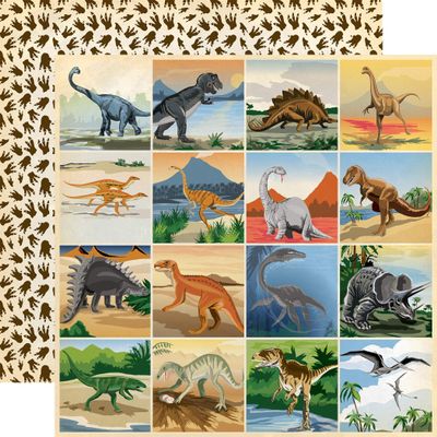 Carta Bella DINOSAURS PAPER 12" 3X3 JOURNL, 3"X3" Journaling Cards