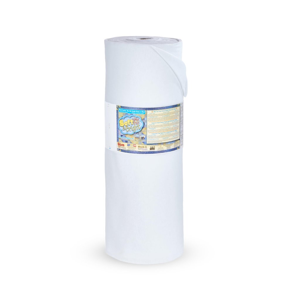 The Warm Company - Soft & Bright Polyester Quilt Batting 124" x 20 Yard Bolt, Lightweight Quilt Batting for Sewing, Quilting & Crafts