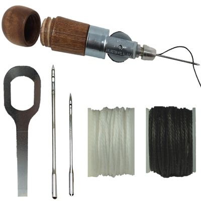 Repair Stitch Tool | Sewing Awl for Bounce Houses, Inflatables, Leather, Thick Fabric, Shoes, Bags, Belt, Upholstery Repair Kit & Crafts Leather, Tarp Stitching Made in USA. Professional Heavy Duty