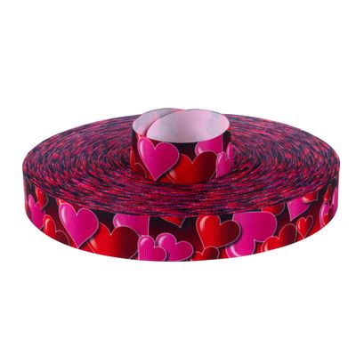 Country Brook Design - Romantic Hearts Grosgrain Ribbon (7/8 Inch, 5 Yards)
