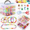 Beads for Kids Crafts, 1100 Jewelry Making Kit Includes Scissor, String, Instruction and Accessories for Bracelet Making, Toys for Girls by Inscraft view 1