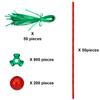 WILLBOND Christmas Beaded Ornament Kit Includes 800 Pieces 10 mm Christmas Tri Beads 200 Pieces Xmas Round Glass Beads 50 Chenille Stems 50 Green Ribbons for DIY Craft Holiday Xmas Tree Hanging Decor view 2