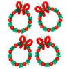 WILLBOND Christmas Beaded Ornament Kit Includes 800 Pieces 10 mm Christmas Tri Beads 200 Pieces Xmas Round Glass Beads 50 Chenille Stems 50 Green Ribbons for DIY Craft Holiday Xmas Tree Hanging Decor view 4