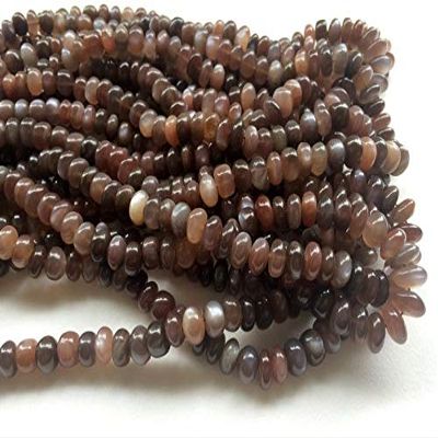 16 inch Strand Natural Chocolate Moonstone 7-8 mm rondelle Smooth Beads - Sale - Chocolate Moonstone Beads, Chocolate Moonstone Plain rondelle Beads, Moonstone Necklace, 7-8mm, 16 inch, 88 pcs