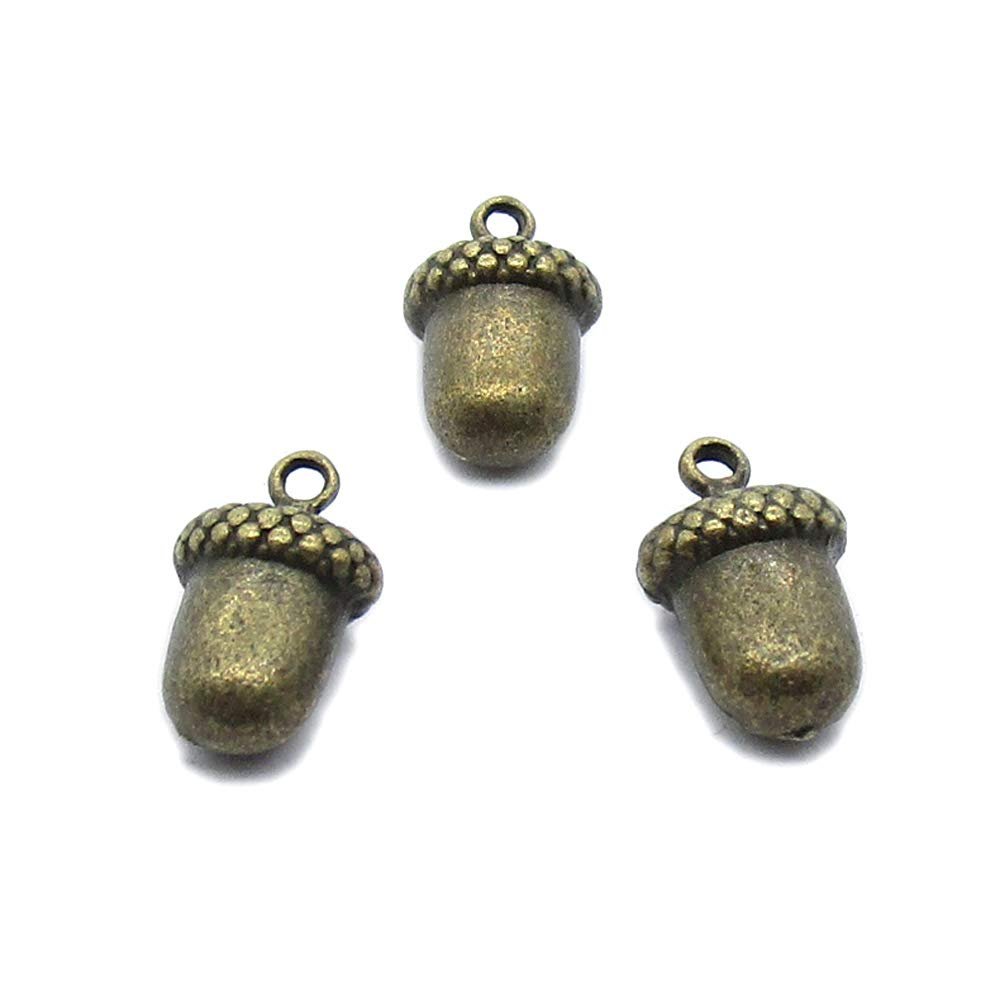 30 PCS Metal Antique Bronze Color Jewelry Making Supplies Charms Beading Crafting Wholesale AA160 Acorns Nuts