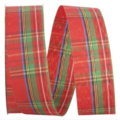 Reliant Ribbon Plaid Renee Ribbon, 1-3/8 Inch X 25 Yards, Multi