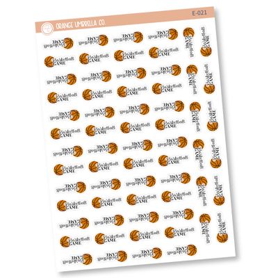Basketball Game Icon Planner Stickers, Game Tracking Planner Stickers, Game Tracker Stickers (E-021)