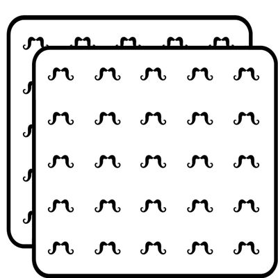 The Long Handlebar Mustache Style Sticker for Scrapbooking, Calendars, Arts, Kids DIY Crafts, Album, Bullet Journals 50 Pack