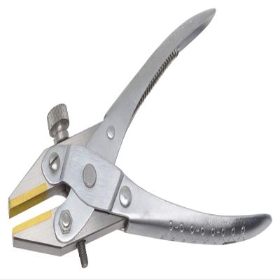 6-3/4" Brass-Lined Jaw Parallel Action Flat Nose Pliers with Adjustable Jaw Stop Jewelry Making Wire Forming Tool