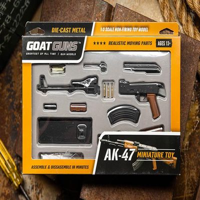 GOAT GUNS Miniature AK-47 Model Black | 1:3 Scale Diecast Metal Build Kit