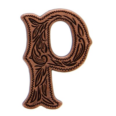 Alphabet Letter P Antique Copper Concho 3/4" Tall 1339-163