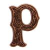 Alphabet Letter P Antique Copper Concho 3/4" Tall 1339-163 view 1