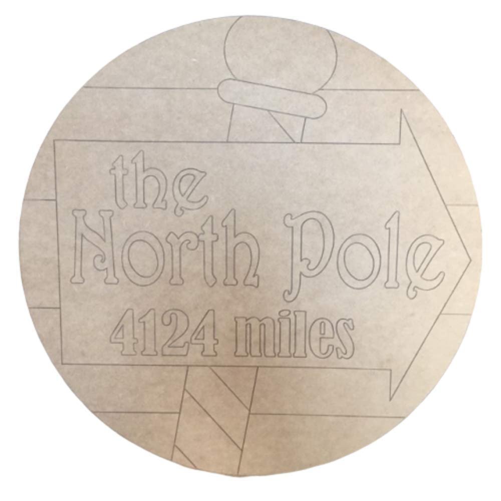 North Pole Christmas Door Hanger, 10'' Unfinished Craft (10''-30'')