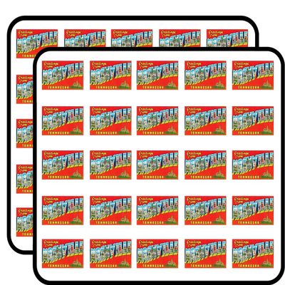 Greetings from Nashville (Vintage Post Card Design) Sticker for Scrapbooking, Calendars, Arts, Kids DIY Crafts, Album, Bullet Journals 50 Pack