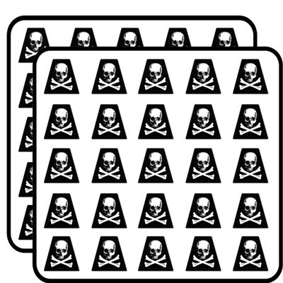 Firefighter Tetrahedron Shaped Skull & Crossbones (fire Logo dept) Sticker for Scrapbooking, Calendars, Arts, Kids DIY Crafts, Album, Bullet Journals 50 Pack