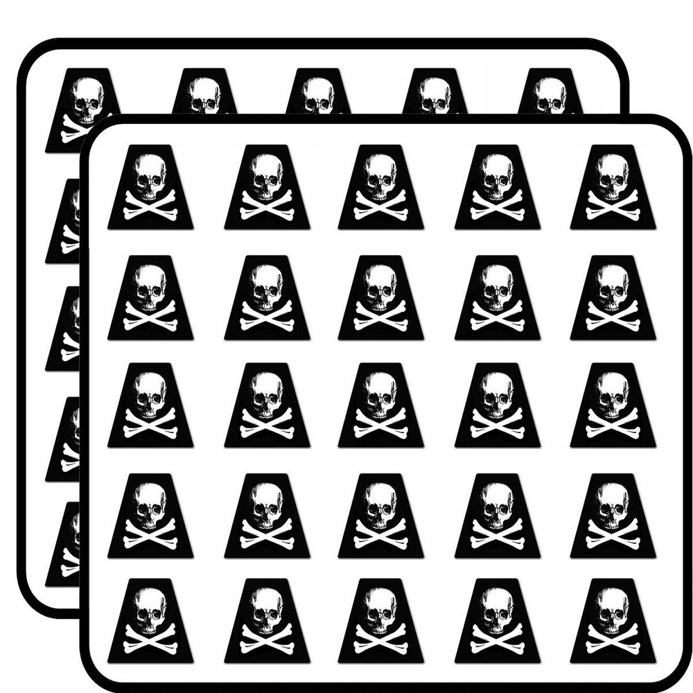 Firefighter Tetrahedron Shaped Skull & Crossbones (fire Logo dept) Sticker for Scrapbooking, Calendars, Arts, Kids DIY Crafts, Album, Bullet Journals 50 Pack