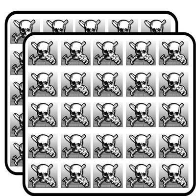 Skull & Pipe Wrench Shaped (Funny Plumber Small) Sticker for Scrapbooking, Calendars, Arts, Kids DIY Crafts, Album, Bullet Journals 50 Pack
