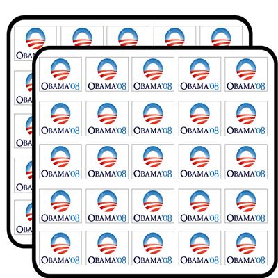 Vintage Obama O Logo 08 (Election Political Logo 2008 Barack) Sticker for Scrapbooking, Calendars, Arts, Kids DIY Crafts, Album, Bullet Journals 50 Pack