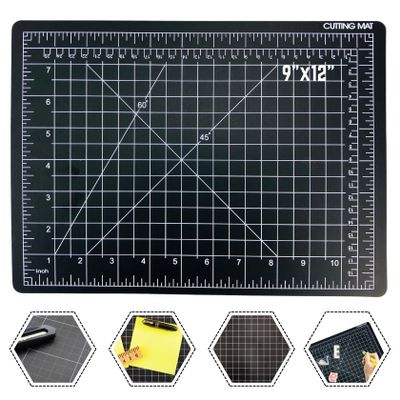 ARTIST'S BEST 12" X 9" Black Self Healing Cutting Mat | Durable PVC Construction | Gridded With SAE & Metric Units | Great Arts, Fabric, Quilting, Sewing, Scrapbooking, Protecting Work Surfaces