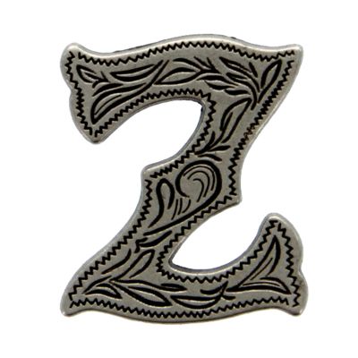 Alphabet Letter Z Antique Silver Concho 3/4" Tall 1339-262