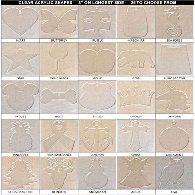 20 Pack Laser Cut Clear Acrylic Blank Shapes Smooth Edge Transparent Plexiglass Designs 1/8 inch (3 mm) with or without Holes DIY Crafts Keychains Jewelry Gift Tags (HEART, With Hole)