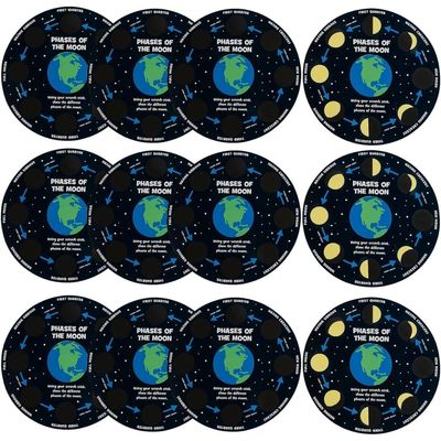 Fun Express Magic Scratch Moon Phases Educational Scratch Art for Kids STEM Learning Activity Engaging Science Craft Perfect for Classroom Home or School Projects 12 Pieces