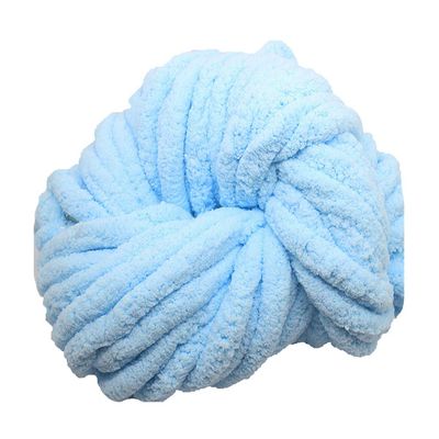 Light Blue DIY Chunky Chenille Yarn 8.1oz Big Blanket Yarn Bulky Roving Yarn Arm Knitting Yarn Chunky Fat Yarn Hand Knitting Yarn Jumbo Chenille Yarn Vegan Yarn 1 Skein